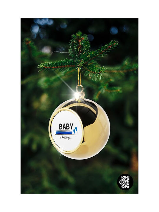 Baby Is Loading Boy Weihnachtshänger Kugel Ornament Gold