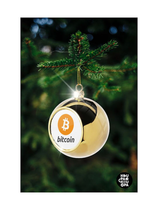 Bitcoin Christmas Ball Ornament Gold