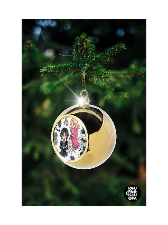 Wednesday And Enid Sinclair Christmas Ball Ornament Gold