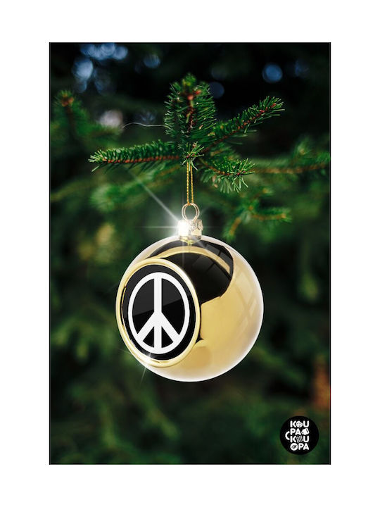 Peace Christmas Ball Ornament Gold