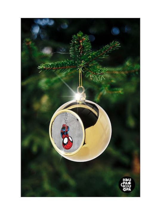 Spiderman Upside Ornament de Crăciun Jos Aur cu Pulbere de Aur cu Paiete