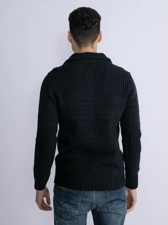 Petrol Industries Men's Long Sleeve Sweater with Buttons Midnight Navy