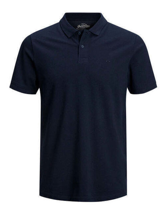 Jack & Jones Herren Kurzarmshirt Polo Blau