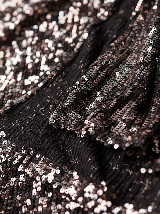 Midi Abend Hemdkleid Mit Tränen Offener Rücken Silber