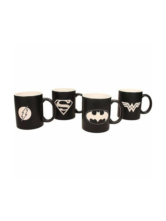 Sd Toys Dc Logos Mug Ceramic Black 4pcs