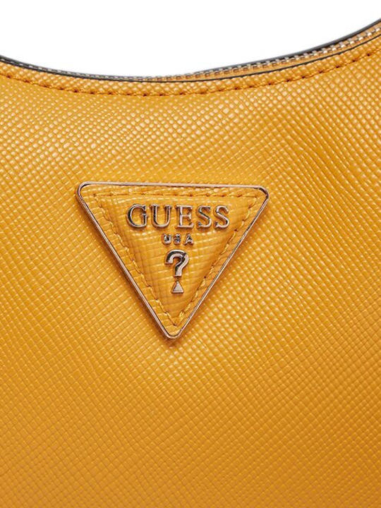 Guess Vg Γυναικεία Τσάντα Ώμου Κίτρινη