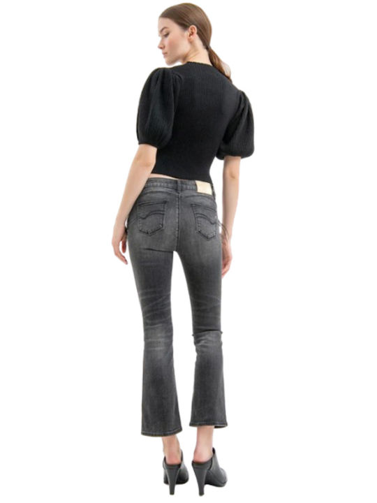 Fracomina Women's Jean Trousers Flared in Regular Fit Black