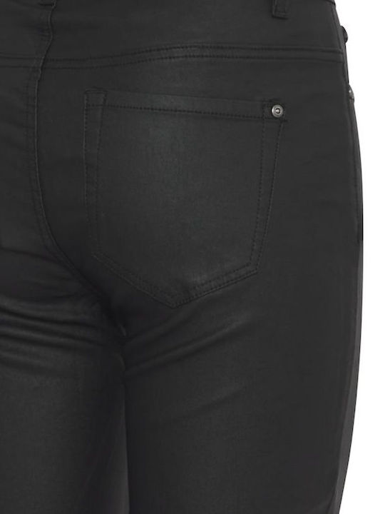 Women's Fabric Trousers Slim Fit Black.