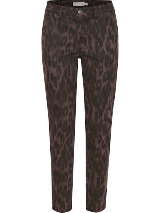 Damen Stoff Hose in Schlanker Passform Brown