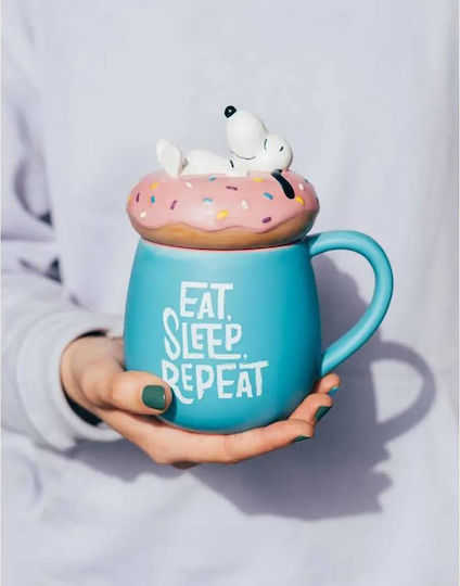 Grupo Erik Snoopy Becher Keramik Blau 500ml