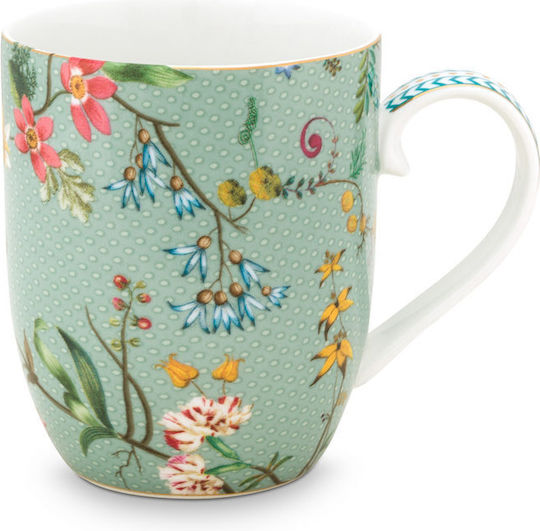 PiP Studio S/2 Jolie Flowers Μικρή Κούπα από Πορσελάνη Μπλε 145ml 2τμχ