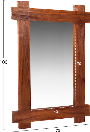 HomeMarkt HM4303 Καθρέπτης Ορθογώνιος Μπεζ 100x70cm