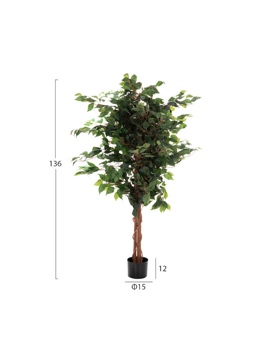 HomeMarkt Artificial Plant in Small Pot Ficus Lyrata Green 12cm 1pcs