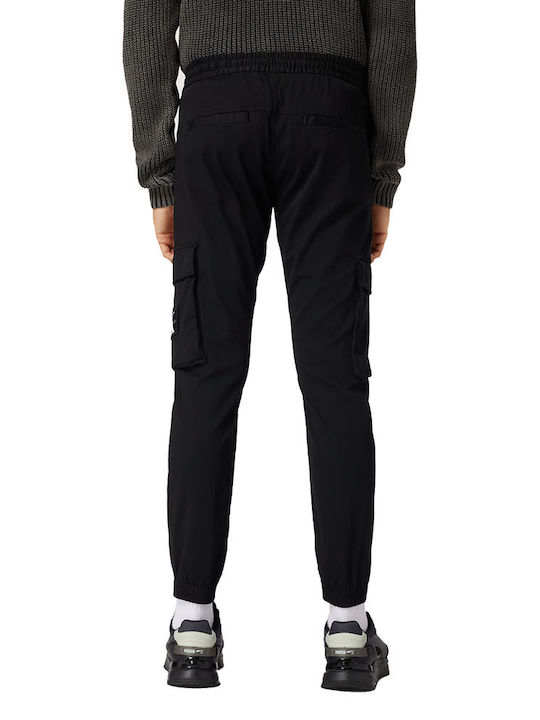 Trousers Cargo Elastic in Skinny Fit Black