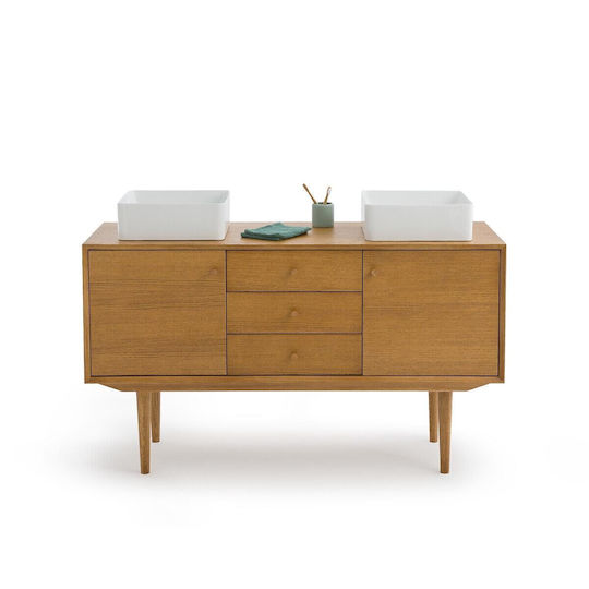 La Redoute Interieurs Πάγκος με Νιπτήρα Μ140xΒ50xΥ80cm Δρυς