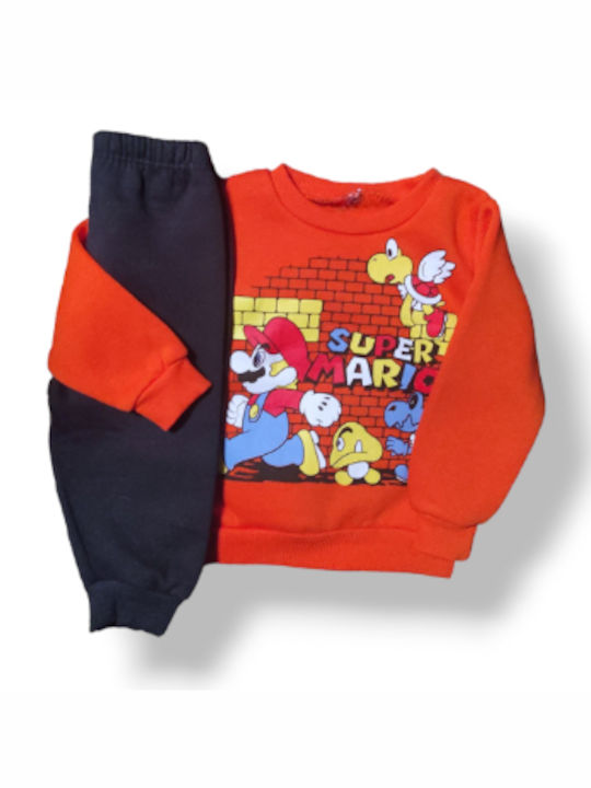 Babydom Kids Sweatpants Set Orange 2pcs