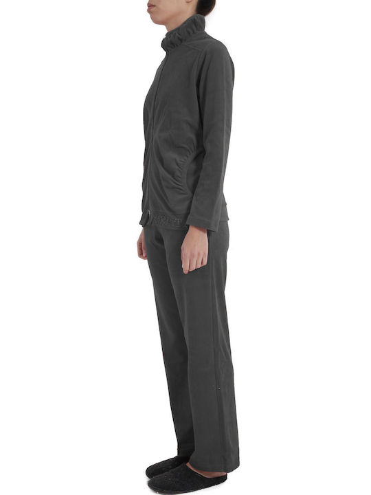 Pepita Winter Women's Pyjama Set Velvet Gray