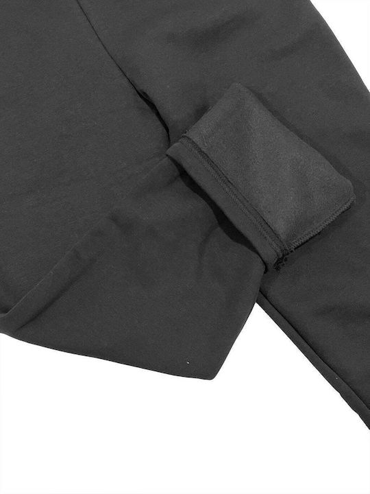 Παντελόνι Φόρμας με Λάστιχο Fleece Μαυρο