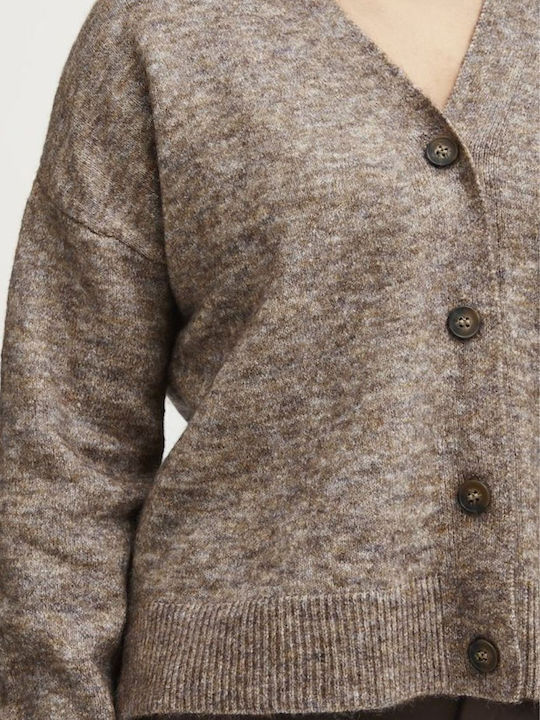 Women's Cardigan with Buttons Brown