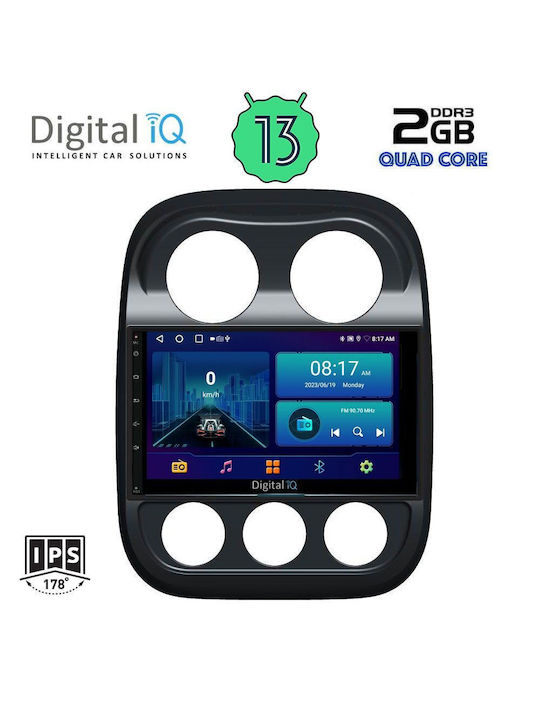 Digital IQ Car-Audiosystem für Jeep Kompass 2007-2016 (Bluetooth/USB/AUX/WiFi/GPS/Android-Auto) mit Touchscreen 10"