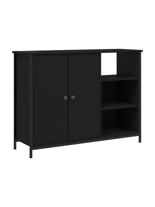 Sideboard Wooden Black 100x33x75cm