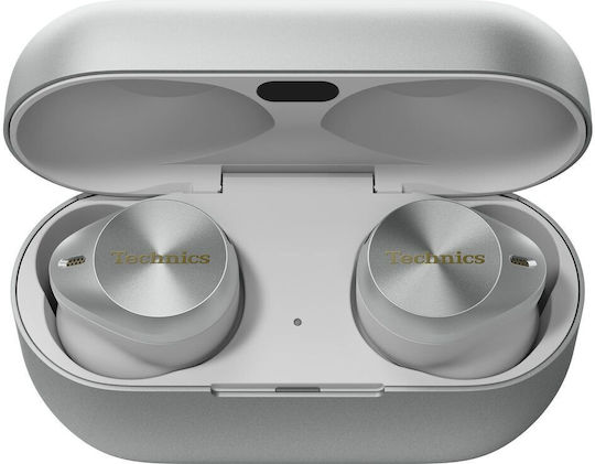 Technics EAH-AZ80E-S In-Ear Bluetooth-Freisprecheinrichtung Kopfhörer mit Schweißresistenz und Ladeetui Silber