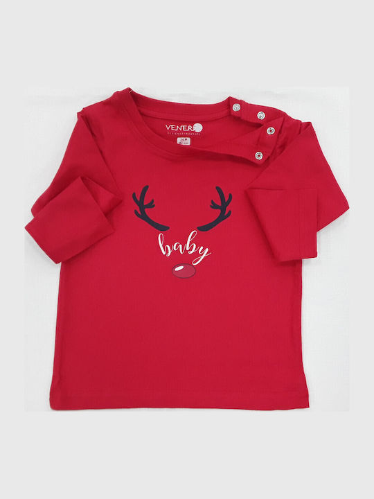 Παιδική Μπλούζα Μακρυμάνικη Red Rudolf Baby