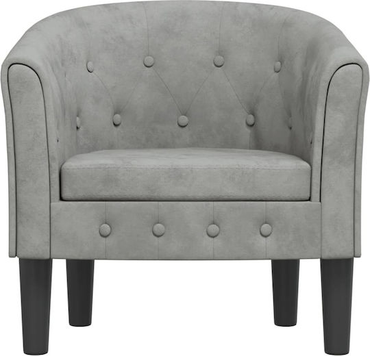 Sessel Samt Light Grey 70x56x68cm