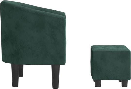 cu Puf Catifelat Dark Green 70x56x68cm