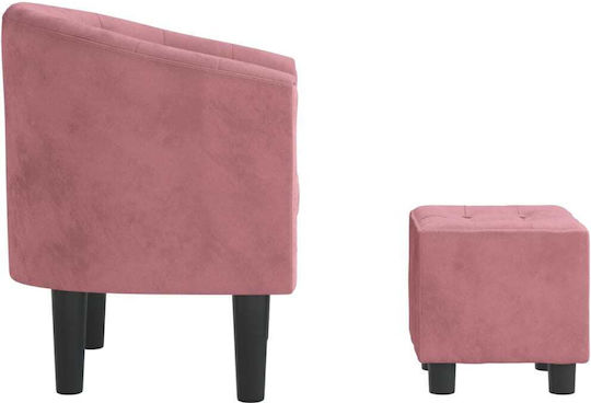 cu Puf Catifelat Roz 70x56x68cm