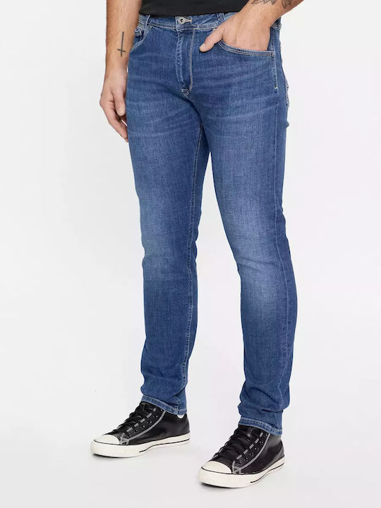 Men's Jeans Pants Elastic with Regular Tapered Fit Blue