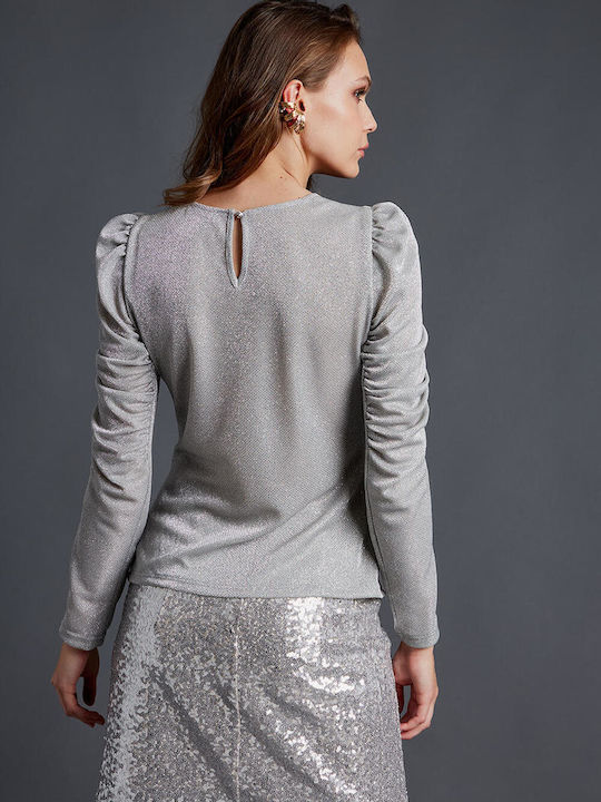 Women's Blouse Long Sleeve Gray