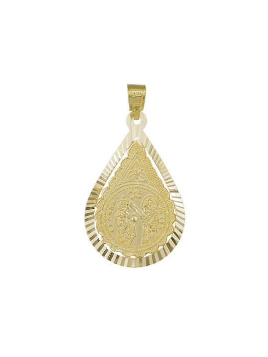 Pendant Kids Talisman Double Sided Constantine from Gold 14K PK70