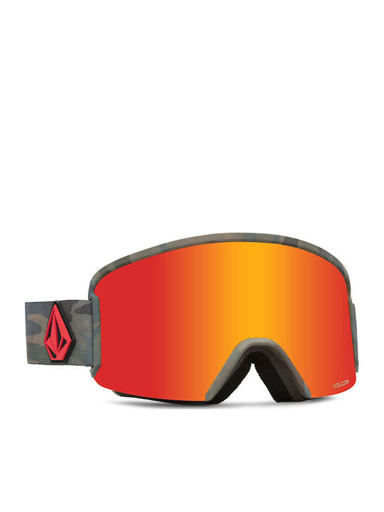 Volcom Garden Ski- & Snowboardbrille Erwachsene Gray mit Linse in Rot Farbe