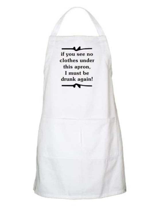 Drunk Again cooking apron - White