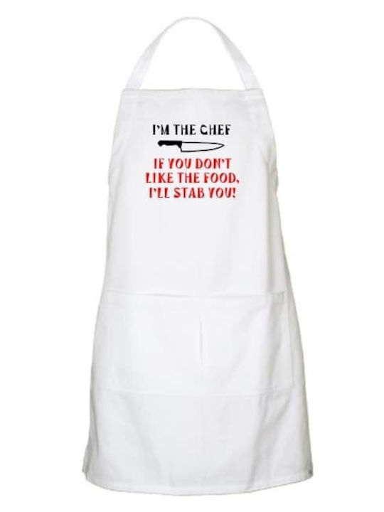 I'll Stab You apron - White