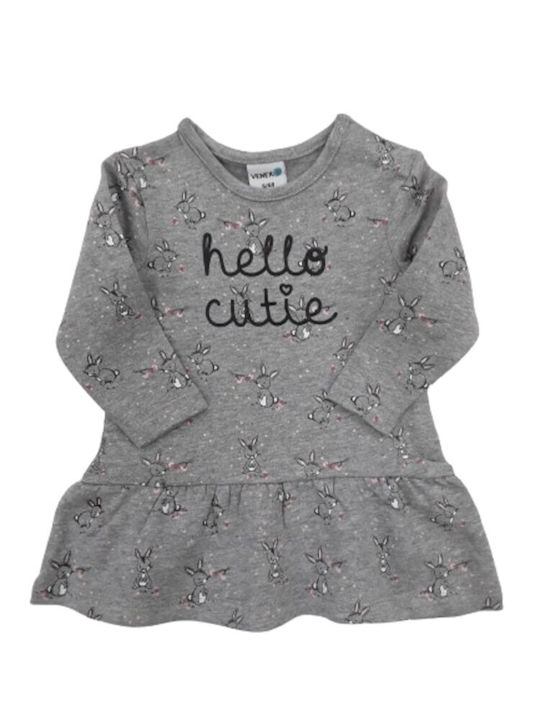 Venere Kids Dress Long Sleeve Gray