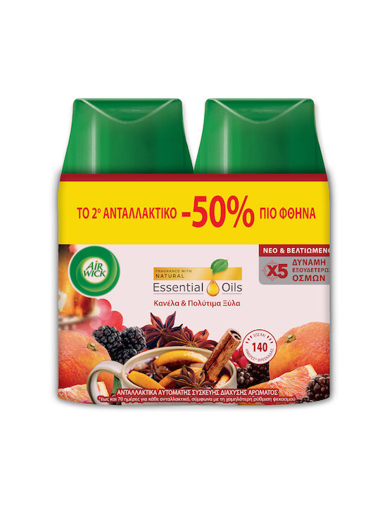 Airwick Rezervă pentru Dispozitiv de Pulverizare cu Aromă Foc și condimente de scorțișoară 2buc 250ml