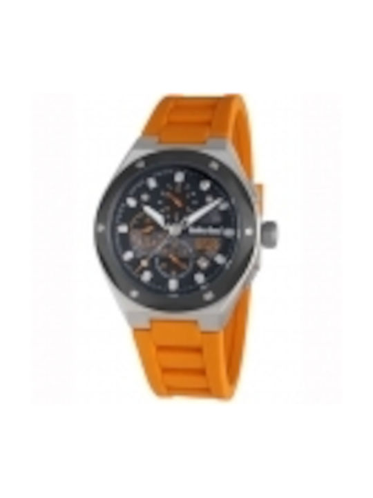 Timberland Watch Chronograph Battery with Orange Rubber Strap