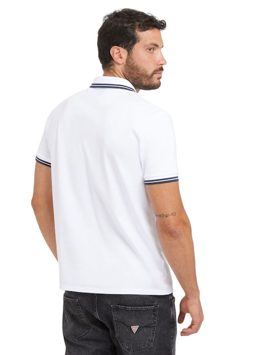 Guess M Ss Bluza Bărbătească cu Mânecă Scurtă Polo White