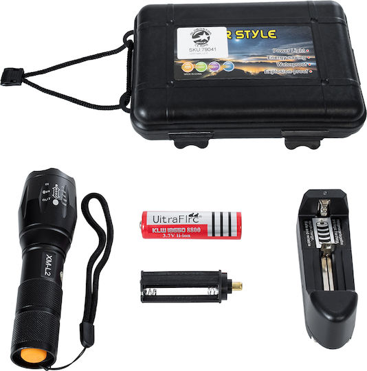 GloboStar Lumină de lucru și de sit, cu baterie Lanternă LED Lumini de lucru și de sit, IP54 cu Luminozitate Maximă 80lm Negru