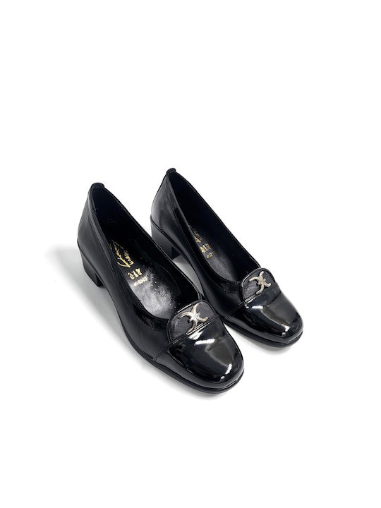 Δάφνη Anatomic Leather Black Heels