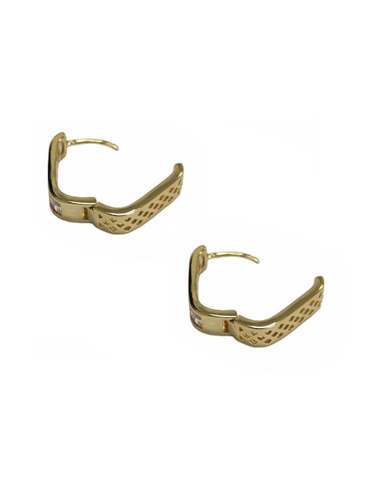 Tatu Moyo Earrings Hoops Gold Plated with Stones