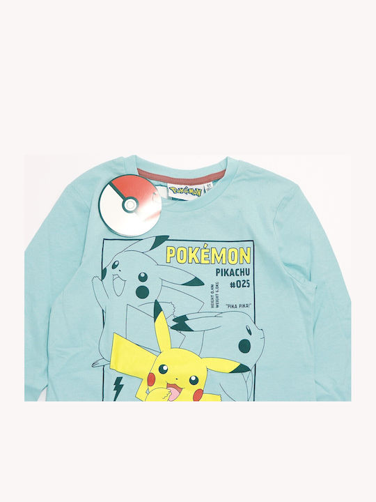Kids Long-Sleeved Light Blue Pokémon Top