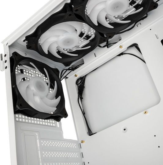 Kolink Observatory MX Mesh ARGB Gaming Midi Tower Computer Case with Side Window White