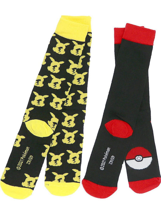 Kids' Socks Knee-High Pokémon Black 2 Pairs