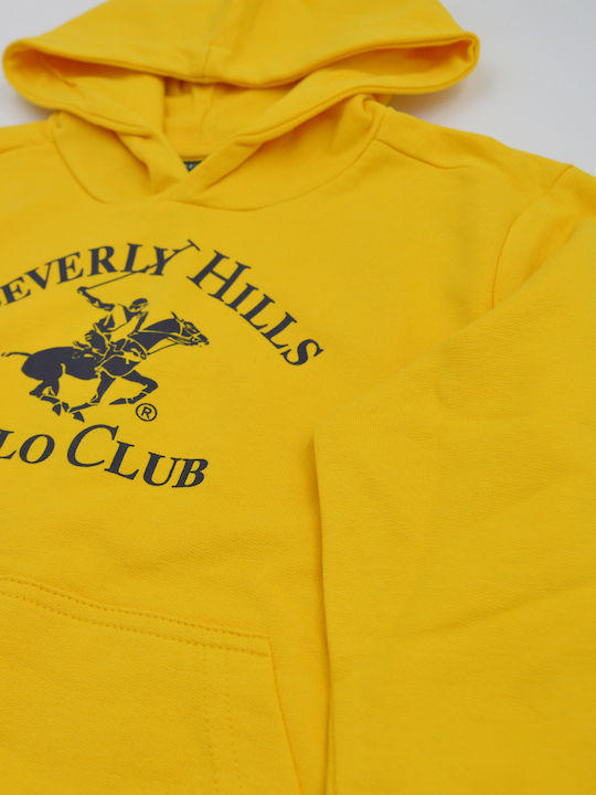 Beverly Hills Polo Club Kids Sweatshirt with Hood and Pocket Yellow