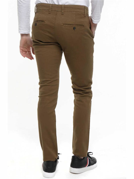 Fit Pantaloni pentru bărbați Chino cu Croială Slim Tabac Brown