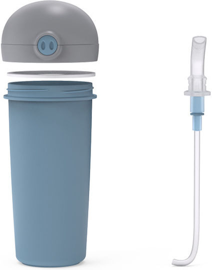 Nava Kids Water Bottle Plastic with Straw Non Spill Blue 380ml