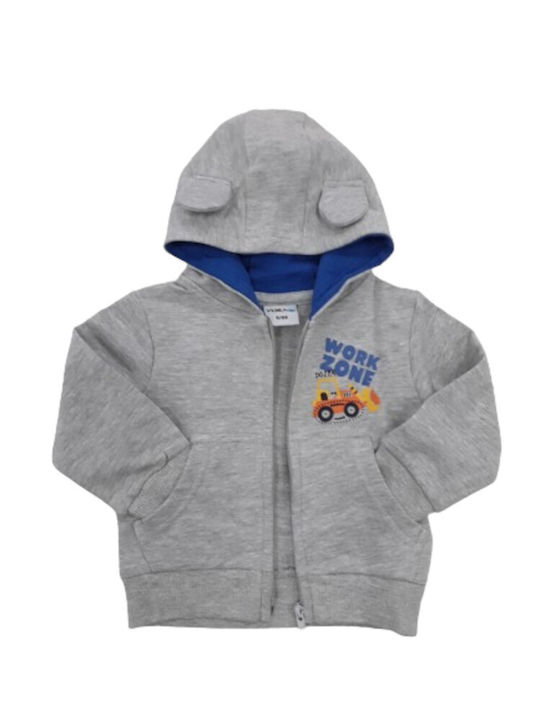 Venere Kids Sweatshirt Cardigan with Hood Grey